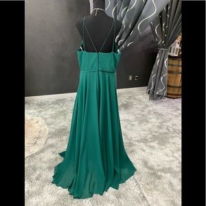 Serendipity Bridesmaid Dress.  Emerald Green Chiffon